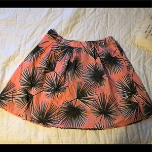 Coral and Green Skirt WITH POCKETS